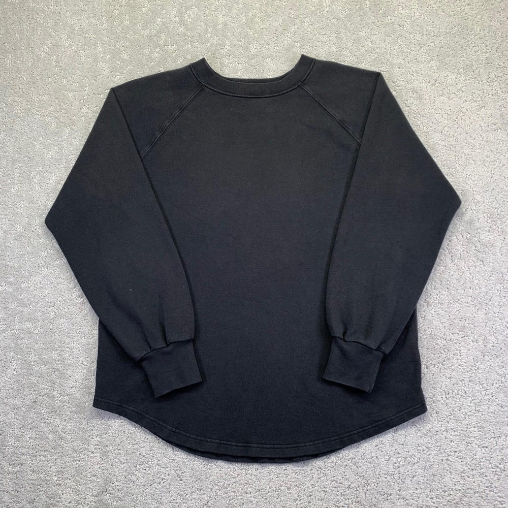 GAP‎ Sweats Sweatshirt Size Small Black Faded Crew Neck Long Sleeve Pullover Y2k
